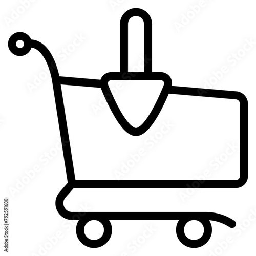 Shopping cart icon with outline style. Suitable for website design, logo, app and UI. Based on the size of the icon in general, so it can be reduced.