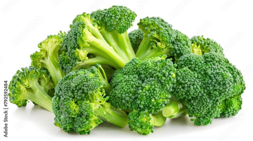 Vegetable broccoli isolated on white background. Tasty healthy full of vitamins Generative AI Vegetable broccoli isolated on white background. Tasty healthy full of vitamins Generative AI