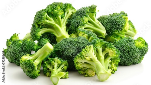 Vegetable broccoli isolated on white background. Tasty healthy full of vitamins Generative AI