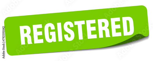 registered sticker. registered label