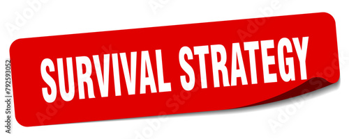 survival strategy sticker. survival strategy label