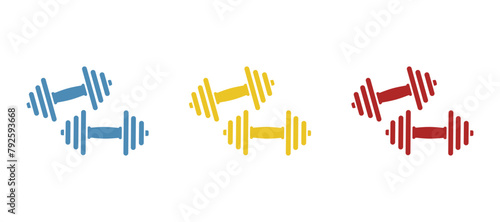dumbbell icon on a white background, sport tool, vector illustration