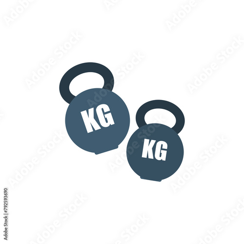 dumbbell icon on a white background, sport tool, vector illustration
