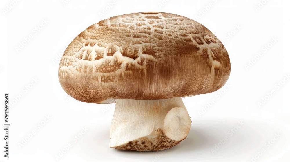 Fototapeta premium Vegetable mushroom isolated on white background. Tasty healthy full of vitamins Generative AI