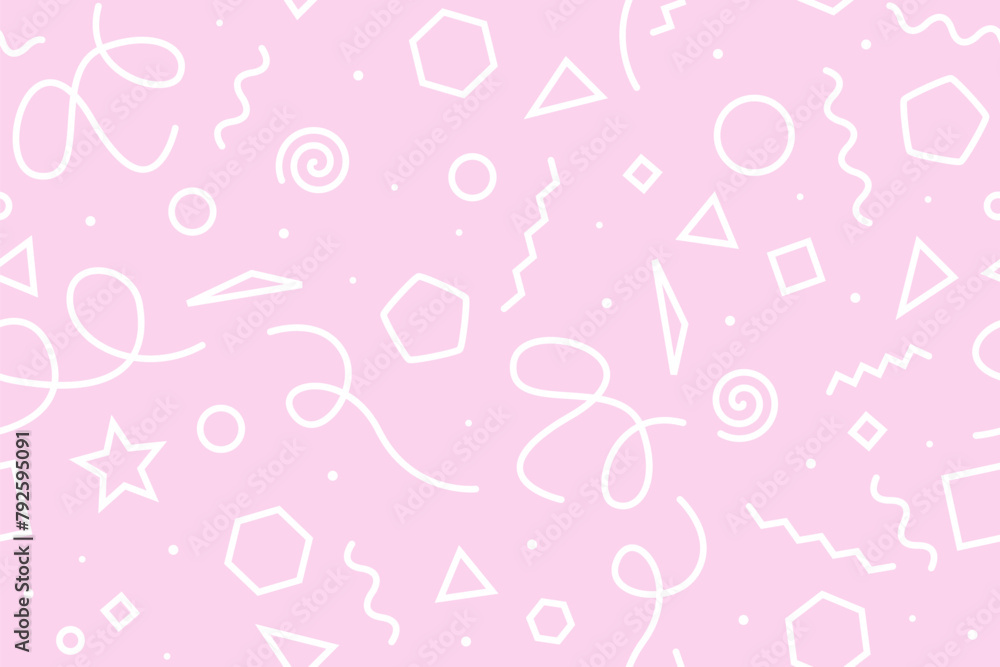 Geometric doodles seamless pink pattern Geometric doodles seamless pink pattern