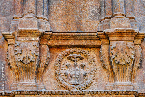 Medieval architectural feature in the facade of the Murcia Cathedral, Spain