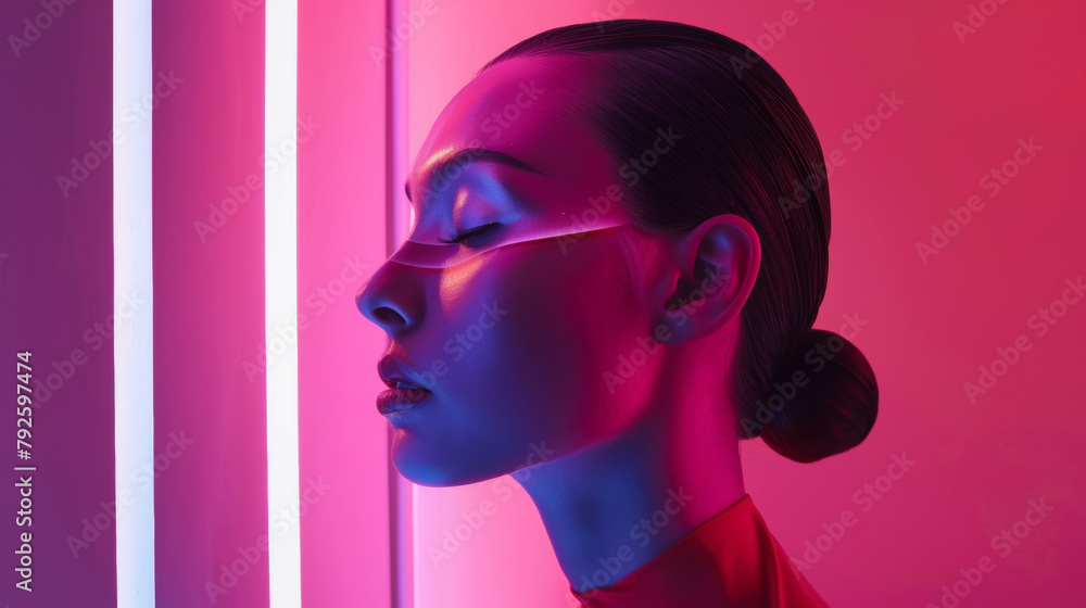 futuristic minimalist fashion photo shoot portrait bold colours