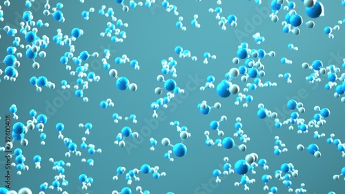 H2O Water Molecule Liquid. 3d illustration.