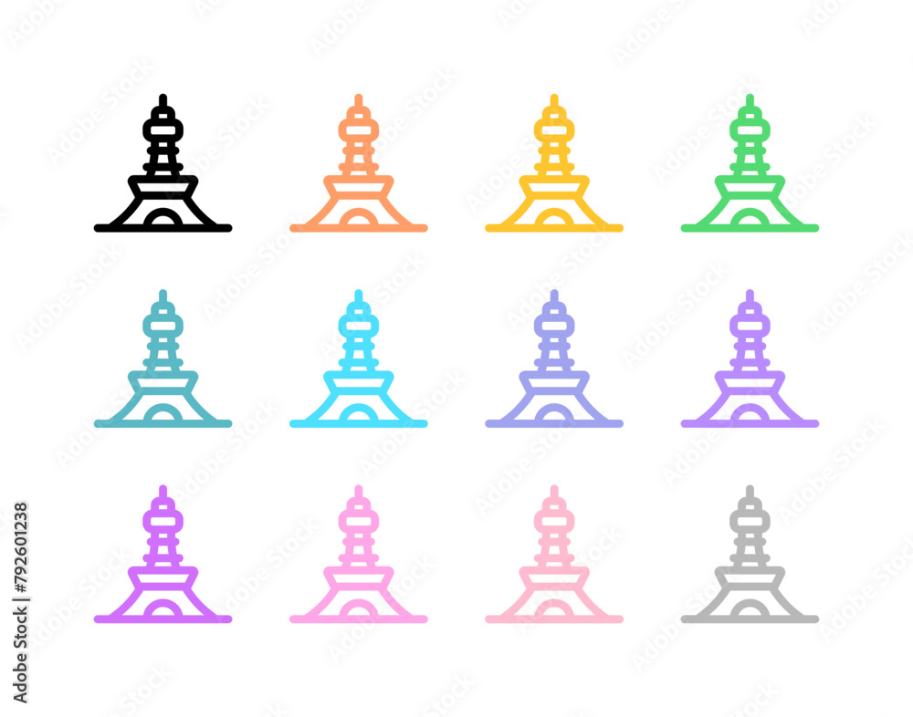 Editable tower, communication vector icon. Landmark, monument, building, structure, architecture. Part of a big icon set family. Perfect for web and app interfaces, presentations, infographics, etc Editable tower, communication vector icon. Landmark, monument, building, structure, architecture. Part of a big icon set family. Perfect for web and app interfaces, presentations, infographics, etc