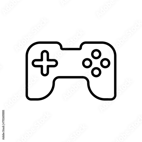 Simple Gamepad outline style isolated on white background.Joystick, Controller,Joypad.