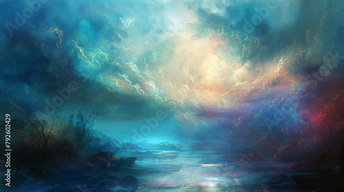 Ethereal painting background ..