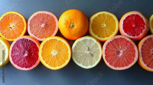 Citrus fruit assortment with vibrant colors. AI generate illustration