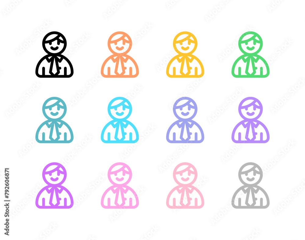 Editable male employee, person, user, worker, profession vector icon. Business, work, job, office. Part of a big icon set family. Perfect for web and app interfaces, presentations, infographics, etc Editable male employee, person, user, worker, profession vector icon. Business, work, job, office. Part of a big icon set family. Perfect for web and app interfaces, presentations, infographics, etc