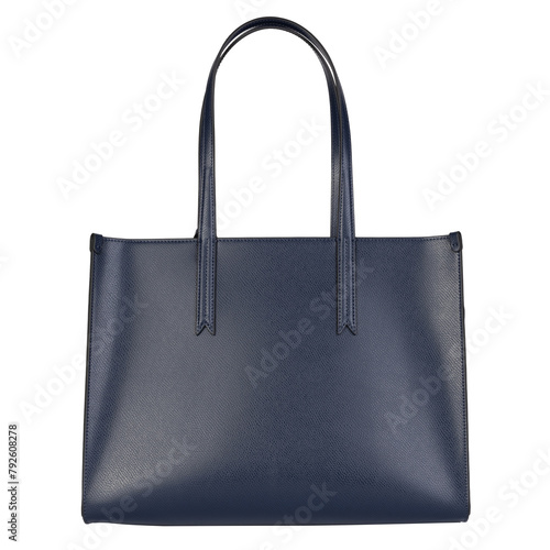 Navy Blue Elegant Tote Handbag, Isolated