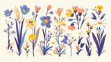 Spring flower. Hand drawn doodle element. - vector