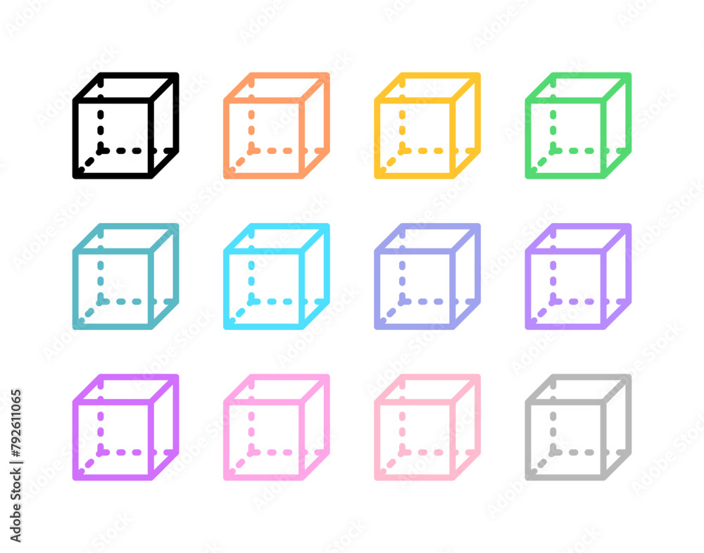 Editable geometric cube vector icon. Mathematic, shape, volumetric. Part of a big icon set family. Perfect for web and app interfaces, presentations, infographics, etc