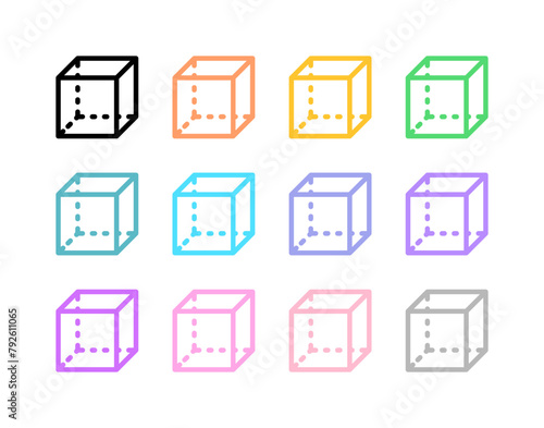 Editable geometric cube vector icon. Mathematic, shape, volumetric. Part of a big icon set family. Perfect for web and app interfaces, presentations, infographics, etc