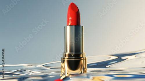 smooth red lipstick