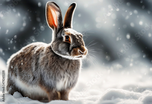  grey snow white rabbit Background Nature Easter Tree Winter Forest Portrait Cute Pets Young Beautiful Mammal Season Fur Snowfall Hare Ear Outdoor Ears Cold animal FluffyBackground Nature Easter Tree 