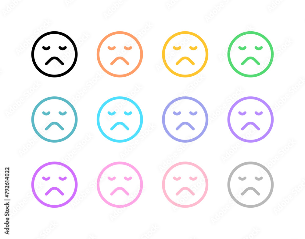 Editable frown, sad expression emoticon vector icon. Part of a big icon set family. Part of a big icon set family. Perfect for web and app interfaces, presentations, infographics, etc Editable frown, sad expression emoticon vector icon. Part of a big icon set family. Part of a big icon set family. Perfect for web and app interfaces, presentations, infographics, etc