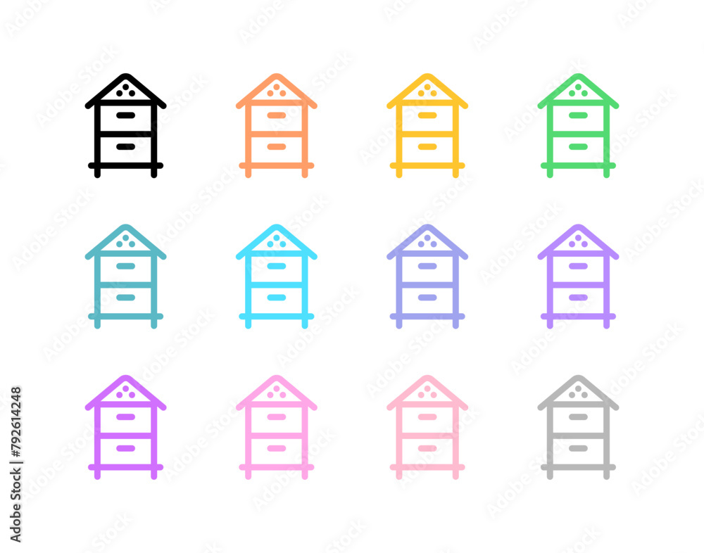 Editable bee box vector icon. Bee farming, apiary, behives. Part of a big icon set family. Perfect for web and app interfaces, presentations, infographics, etc
