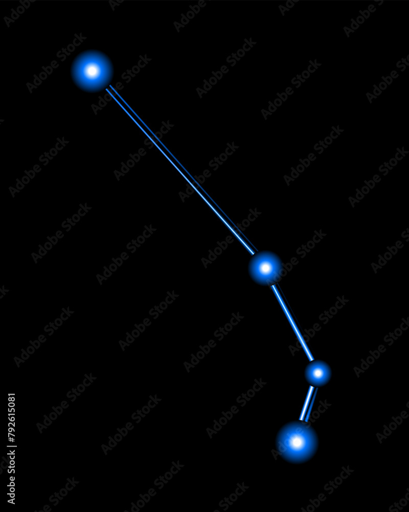 Vector isolated illustration of Aries constellation with neon effect. Vector isolated illustration of Aries constellation with neon effect.