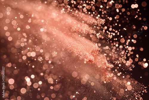 Copper powder, close up isolated on black background photo
