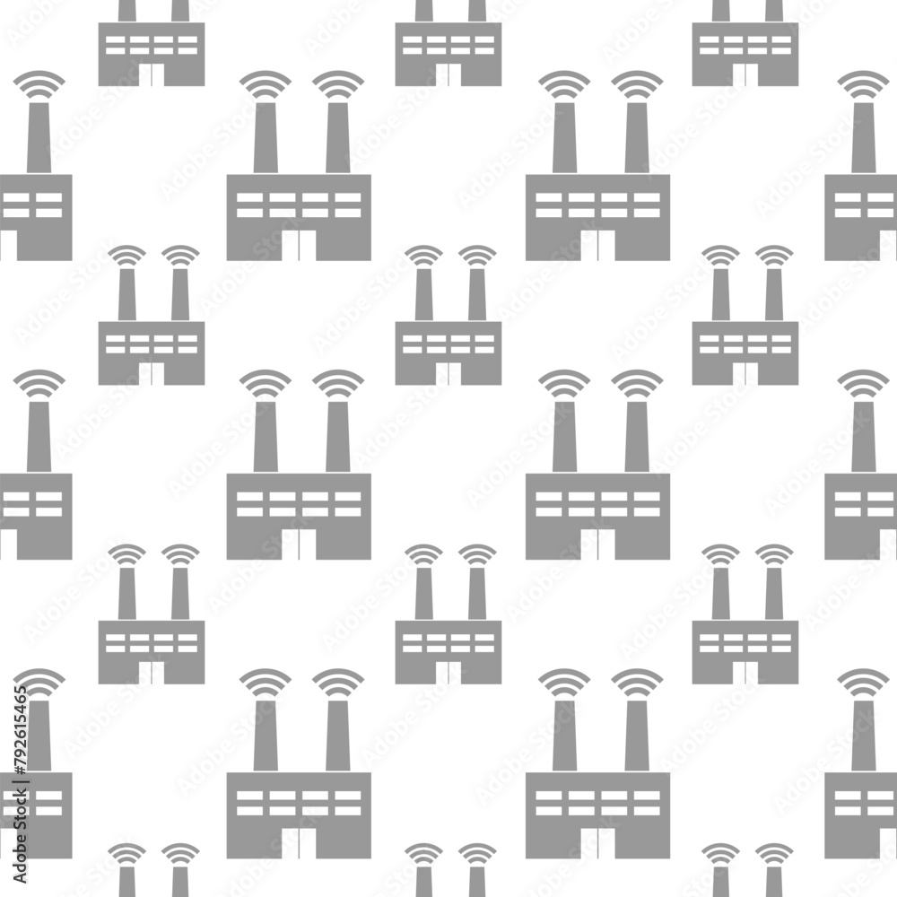 Smart factory icon seamless pattern isolated on white background