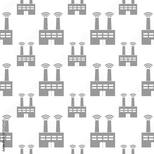 Smart factory icon seamless pattern isolated on white background