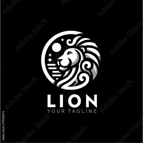 Lion logo vector minimalist