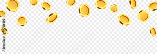 Realistic gold coins png. Explosion of gold coins png. Gold coins fall from the sky. Victory, easy money.