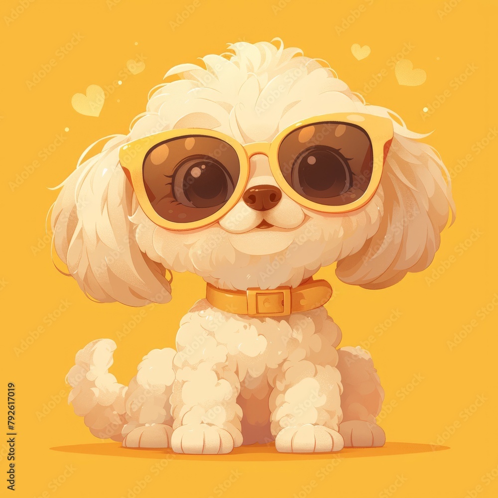 Obraz premium A cute cartoon dog wearing sunglasses