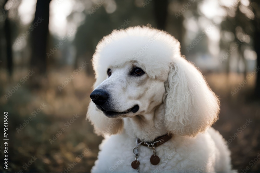 'white royal dog big poodle portrait animalbeautifulbreedcutedaydoggroominglargemammalnature 1outdoorspedigreedpetpoodlepurebredthoroughbred animal beautiful breed cute day grooming large mammal'