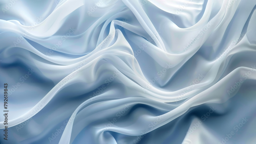 Fototapeta premium . Gentle undulations of white and blue create a soft, calming effect, embodying the soothing rhythm of serene waves.