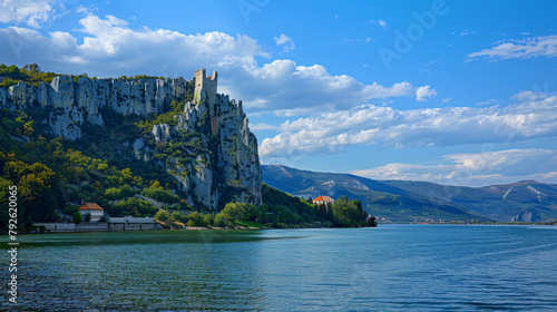 Golubac place where Danube looks live sea. .. photo