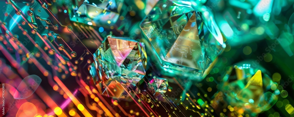 A rings gemstone in mesmerizing close up digital matrix lines weaving through the background a marriage of tradition and futurism A rings gemstone in mesmerizing close up digital matrix lines weaving through the background a marriage of tradition and futurism