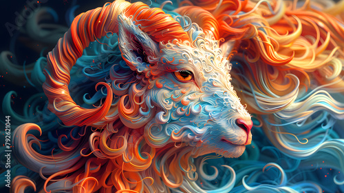 Aries zodiac sign, bright sunny colors