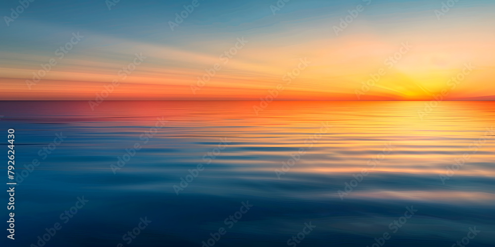 Gradient background shifting from deep sea blue to sunset orange, ideal for evoking feelings of calm and warmth in product displays
