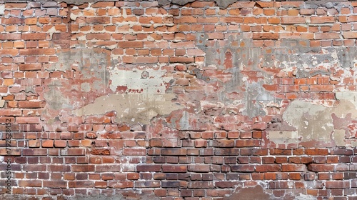 Textured red brick wall with varying brick sizes and subtle imperfections, ideal for a rustic yet clean background