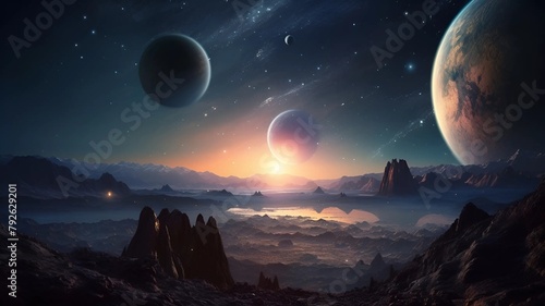 Best view of galaxy, universes, solar systems, planets, parallel realities, space, view from space