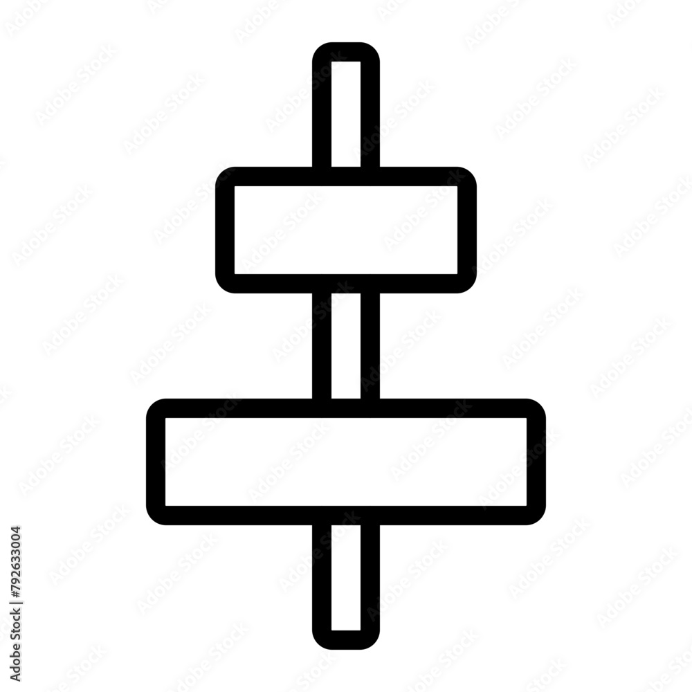 Horizontal Align Vector Line Icon Design Horizontal Align Vector Line Icon Design