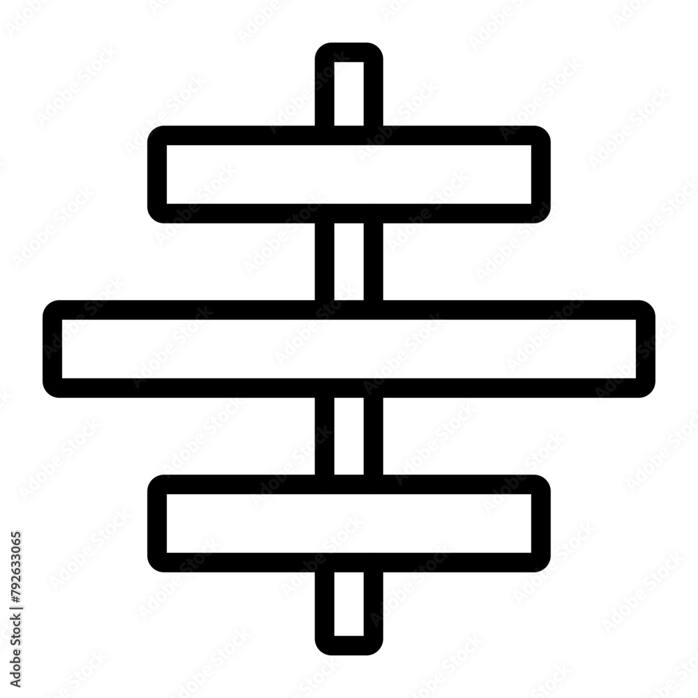 Center Align Vector Line Icon Design Center Align Vector Line Icon Design