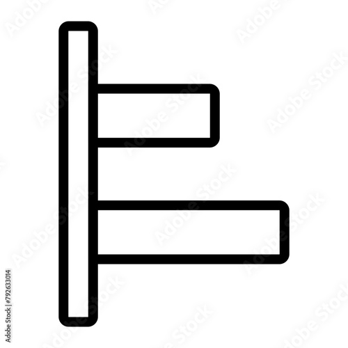 Horizontal Left Align Vector Line Icon Design
