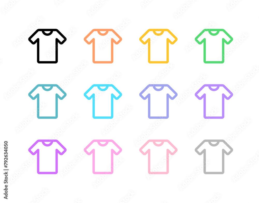 Editable t-shirt vector icon. Clothing, fashion, apparel. Part of a big icon set family. Perfect for web and app interfaces, presentations, infographics, etc Editable t-shirt vector icon. Clothing, fashion, apparel. Part of a big icon set family. Perfect for web and app interfaces, presentations, infographics, etc