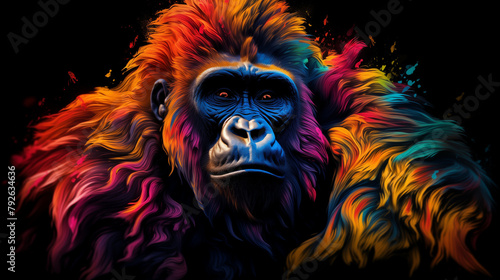portrait of a gorilla head © qaiser
