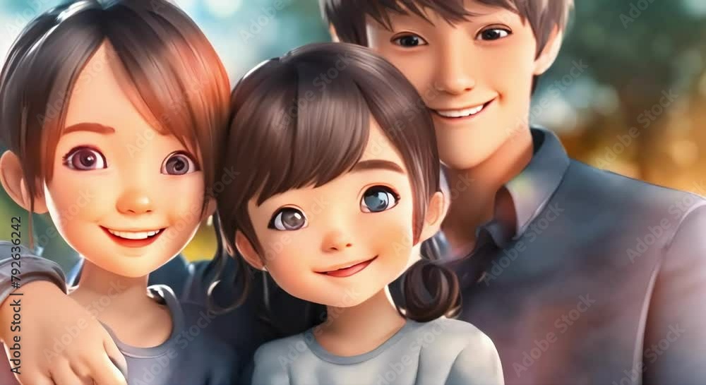 Loopable Animated Portrait: Happy Family Celebrating Family Day, Children's Day, Father's Day, and Mother's Day. Dad, Mom, Son, and Daughter Smiling Together.
Loopable Animated Portrait: Happy Family Celebrating Family Day, Children's Day, Father's Day, and Mother's Day. Dad, Mom, Son, and Daughter Smiling Together.