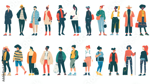 Set of people collection. Vector flat style illustration