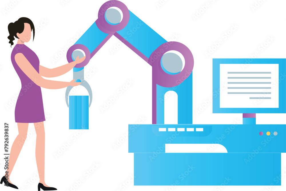 Fototapeta premium The girl is working