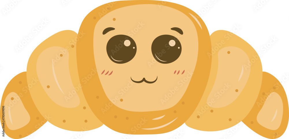 Fototapeta premium Croissant Bread Melon Loaf Basket Illustration Graphic Element Art Card