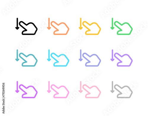 Editable one finger swipe down vector icon. Part of a big icon set family. Perfect for web and app interfaces  presentations  infographics  etc